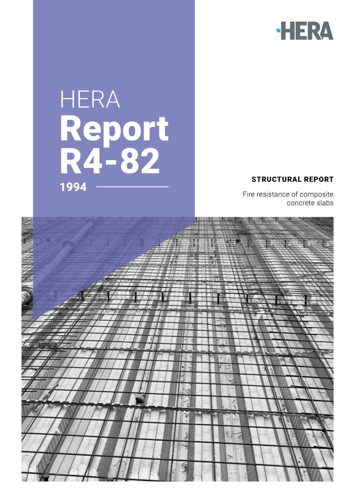 HERA R4-82: Calculation of the design fire resistance of composite concrete slabs with profiled steel sheet under fire emergency condition