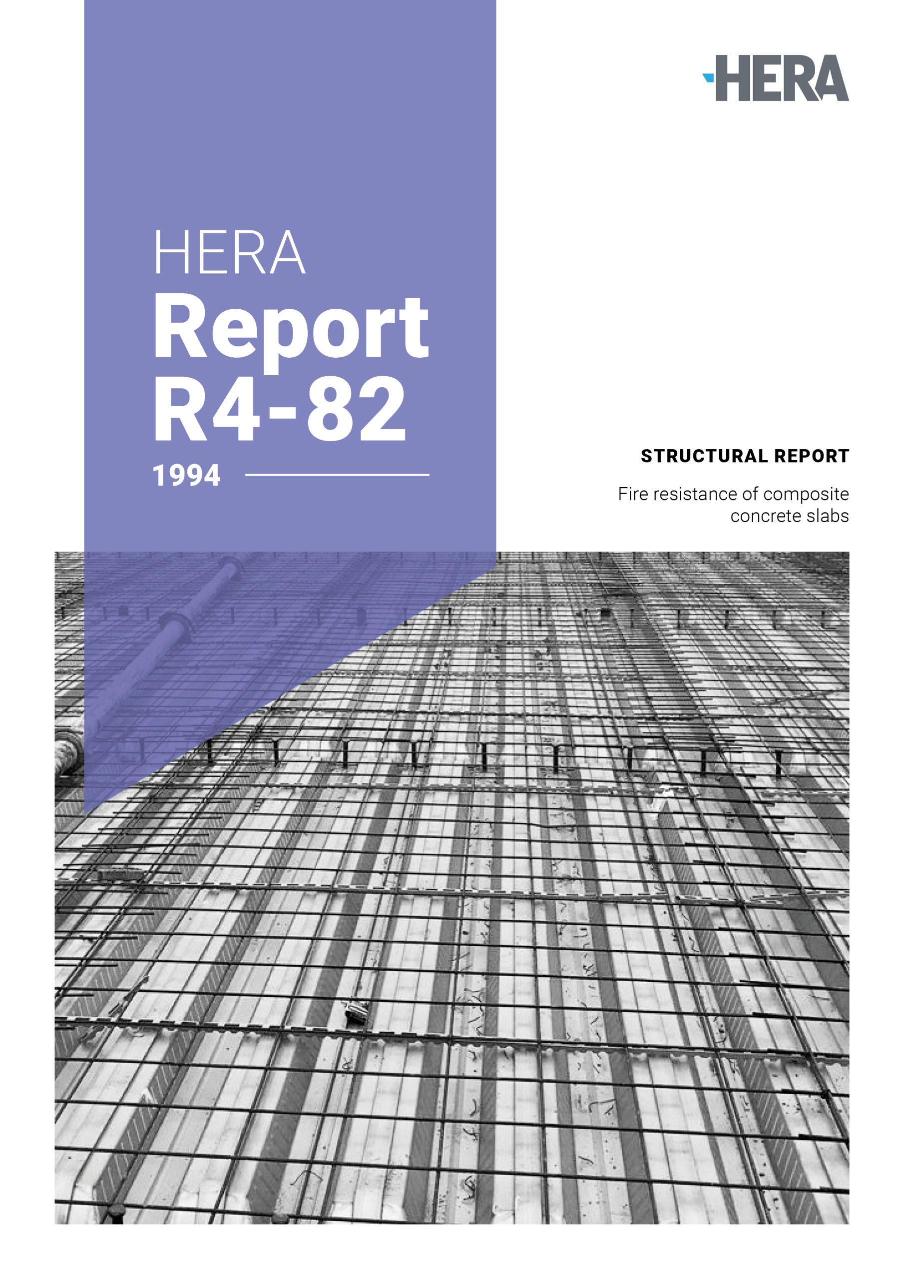 HERA R4-82: Calculation of the design fire resistance of composite concrete slabs with profiled steel sheet under fire emergency condition